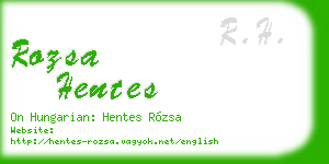rozsa hentes business card
